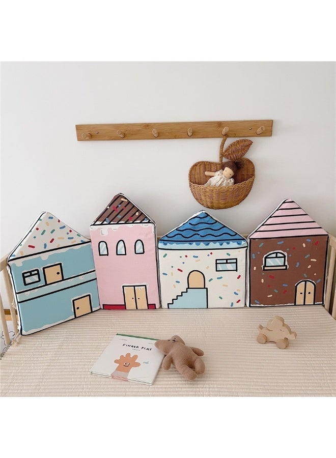 Y&D Baby Crib Cot Bumper Cushion - Ultra-Soft Velvet Anti-Collision Little House Bed Bumper | Crib Bedding Cartoon Soft Padding Bed Rail for Crib & Kids' Room Decoration - Image 3